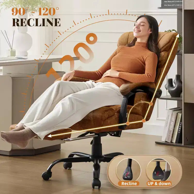 Chaise de bureau, fauteuil de direction ergonomique en cuir avec repose-pieds, grande taille, 227 kg
