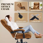 Chaise de bureau, fauteuil de direction ergonomique en cuir avec repose-pieds, grande taille, 227 kg