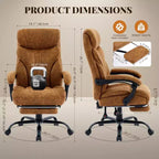 Chaise de bureau, fauteuil de direction ergonomique en cuir avec repose-pieds, grande taille, 227 kg