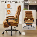 Chaise de bureau, fauteuil de direction ergonomique en cuir avec repose-pieds, grande taille, 227 kg