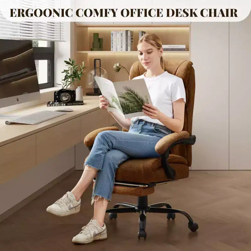 Chaise de bureau, fauteuil de direction ergonomique en cuir avec repose-pieds, grande taille, 227 kg