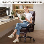 Chaise de bureau, fauteuil de direction ergonomique en cuir avec repose-pieds, grande taille, 227 kg