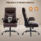 Chaise de bureau, fauteuil de direction ergonomique en cuir avec repose-pieds, grande taille, 227 kg