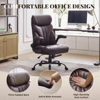 Chaise de bureau, fauteuil de direction ergonomique en cuir avec repose-pieds, grande taille, 227 kg