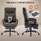 Chaise de bureau, fauteuil de direction ergonomique en cuir avec repose-pieds, grande taille, 227 kg