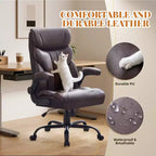 Chaise de bureau, fauteuil de direction ergonomique en cuir avec repose-pieds, grande taille, 227 kg