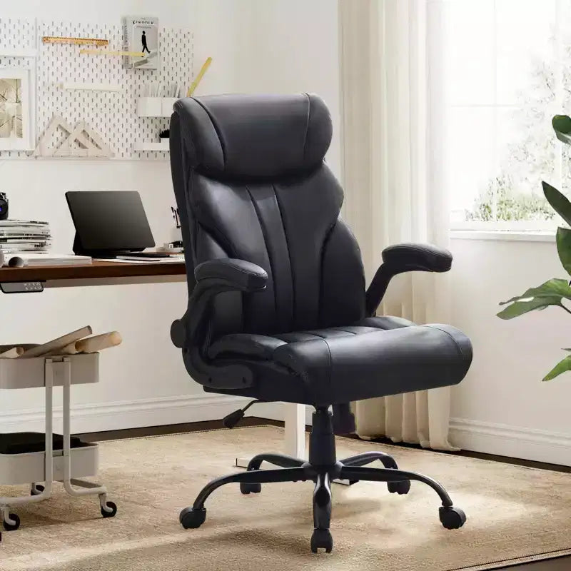 Chaise de bureau, fauteuil de direction ergonomique en cuir avec repose-pieds, grande taille, 227 kg