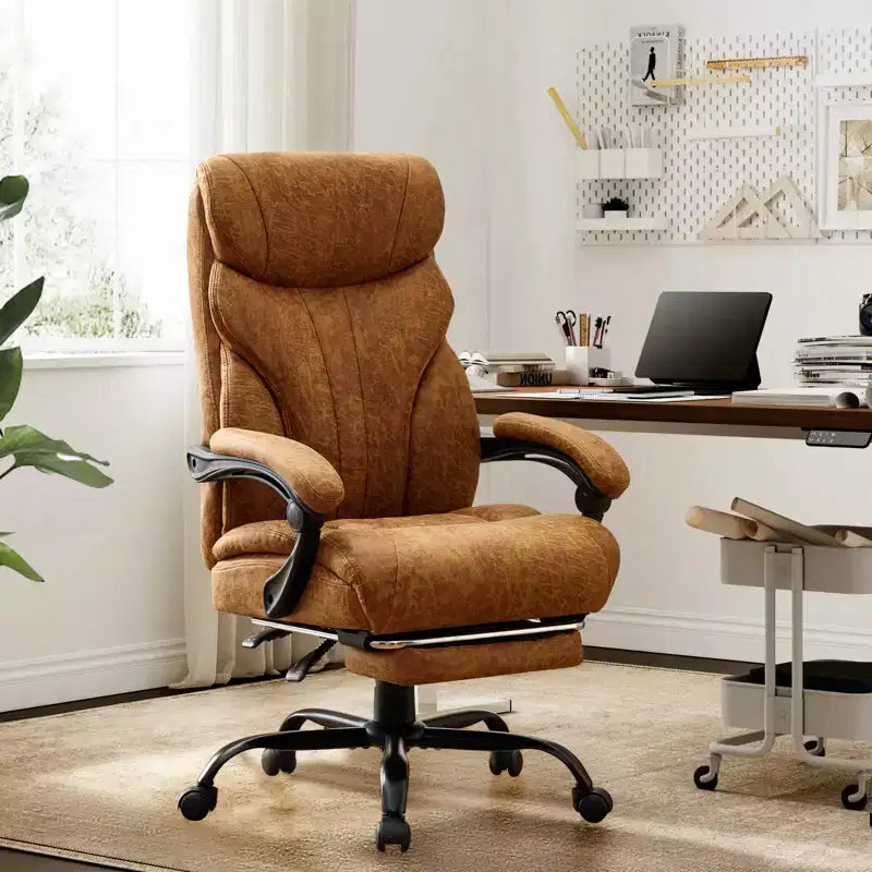 Chaise de bureau, fauteuil de direction ergonomique en cuir avec repose-pieds, grande taille, 227 kg