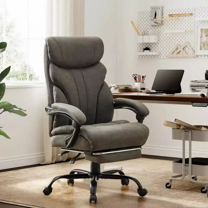 Chaise de bureau, fauteuil de direction ergonomique en cuir avec repose-pieds, grande taille, 227 kg