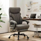 Chaise de bureau, fauteuil de direction ergonomique en cuir avec repose-pieds, grande taille, 227 kg