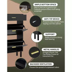 Meuble à chaussures avec double tiroir basculant, organisateur de chaussures peu encombrant pour entrée, couloir ou buanderie, armoire à chaussures dissimulée