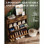 Meuble à chaussures avec double tiroir basculant, organisateur de chaussures peu encombrant pour entrée, couloir ou buanderie, armoire à chaussures dissimulée