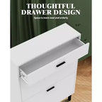 Meuble à chaussures avec double tiroir basculant, organisateur de chaussures peu encombrant pour entrée, couloir ou buanderie, armoire à chaussures dissimulée