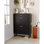 Meuble à chaussures avec double tiroir basculant, organisateur de chaussures peu encombrant pour entrée, couloir ou buanderie, armoire à chaussures dissimulée