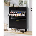 Meuble à chaussures avec double tiroir basculant, organisateur de chaussures peu encombrant pour entrée, couloir ou buanderie, armoire à chaussures dissimulée