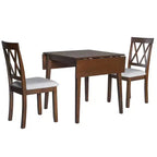 Ensemble table à manger extensible avec 2 chaises rembourrées, idéal pour les espaces compacts, dimensions de 70,9x74,9cm à 116x74,9cm
