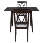 Ensemble table à manger extensible avec 2 chaises rembourrées, idéal pour les espaces compacts, dimensions de 70,9x74,9cm à 116x74,9cm