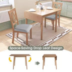 Ensemble table à manger extensible avec 2 chaises rembourrées, idéal pour les espaces compacts, dimensions de 70,9x74,9cm à 116x74,9cm