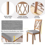 Ensemble table à manger extensible avec 2 chaises rembourrées, idéal pour les espaces compacts, dimensions de 70,9x74,9cm à 116x74,9cm