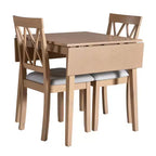 Ensemble table à manger extensible avec 2 chaises rembourrées, idéal pour les espaces compacts, dimensions de 70,9x74,9cm à 116x74,9cm
