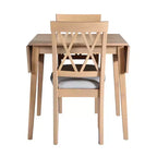 Ensemble table à manger extensible avec 2 chaises rembourrées, idéal pour les espaces compacts, dimensions de 70,9x74,9cm à 116x74,9cm