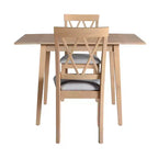 Ensemble table à manger extensible avec 2 chaises rembourrées, idéal pour les espaces compacts, dimensions de 70,9x74,9cm à 116x74,9cm