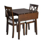 Ensemble table à manger extensible avec 2 chaises rembourrées, idéal pour les espaces compacts, dimensions de 70,9x74,9cm à 116x74,9cm