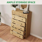 Commode de rangement en bois moderne, 5 tiroirs cannelés, 80 cm de large, idéale pour la chambre d'enfant, le couloir et le salon