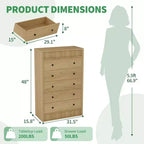 Commode de rangement en bois moderne, 5 tiroirs cannelés, 80 cm de large, idéale pour la chambre d'enfant, le couloir et le salon