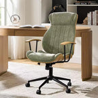 Chaise de bureau pivotante à dossier haut incurvé en bois courbé Basilio Mid-Century Modern avec inclinaison|ART OF LIVING DESIGNS