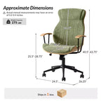 Chaise de bureau pivotante à dossier haut incurvé en bois courbé Basilio Mid-Century Modern avec inclinaison|ART OF LIVING DESIGNS