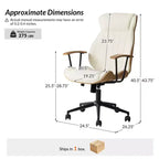 Chaise de bureau pivotante à dossier haut incurvé en bois courbé Basilio Mid-Century Modern avec inclinaison|ART OF LIVING DESIGNS