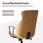 Chaise de bureau pivotante à dossier haut incurvé en bois courbé Basilio Mid-Century Modern avec inclinaison|ART OF LIVING DESIGNS