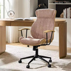 Chaise de bureau pivotante à dossier haut incurvé en bois courbé Basilio Mid-Century Modern avec inclinaison|ART OF LIVING DESIGNS