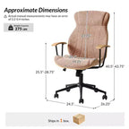Chaise de bureau pivotante à dossier haut incurvé en bois courbé Basilio Mid-Century Modern avec inclinaison|ART OF LIVING DESIGNS