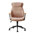 Chaise de bureau pivotante à dossier haut incurvé en bois courbé Basilio Mid-Century Modern avec inclinaison|ART OF LIVING DESIGNS