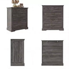 Famapy Table de Chevet de Ferme, Commode à 5 Tiroirs avec Boutons en Bronze Antique, pour Rangement de Chambre à Coucher, Commode Vieillie