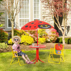 Ensemble table et chaises pour enfants avec parasol réglable Mobilier de pique-nique pliant d'extérieur