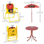 Ensemble table et chaises pour enfants avec parasol réglable Mobilier de pique-nique pliant d'extérieur