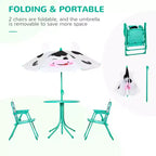 Ensemble table et chaises pour enfants avec parasol réglable Mobilier de pique-nique pliant d'extérieur