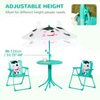 Ensemble table et chaises pour enfants avec parasol réglable Mobilier de pique-nique pliant d'extérieur
