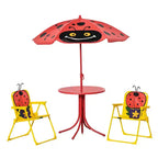Ensemble table et chaises pour enfants avec parasol réglable Mobilier de pique-nique pliant d'extérieur
