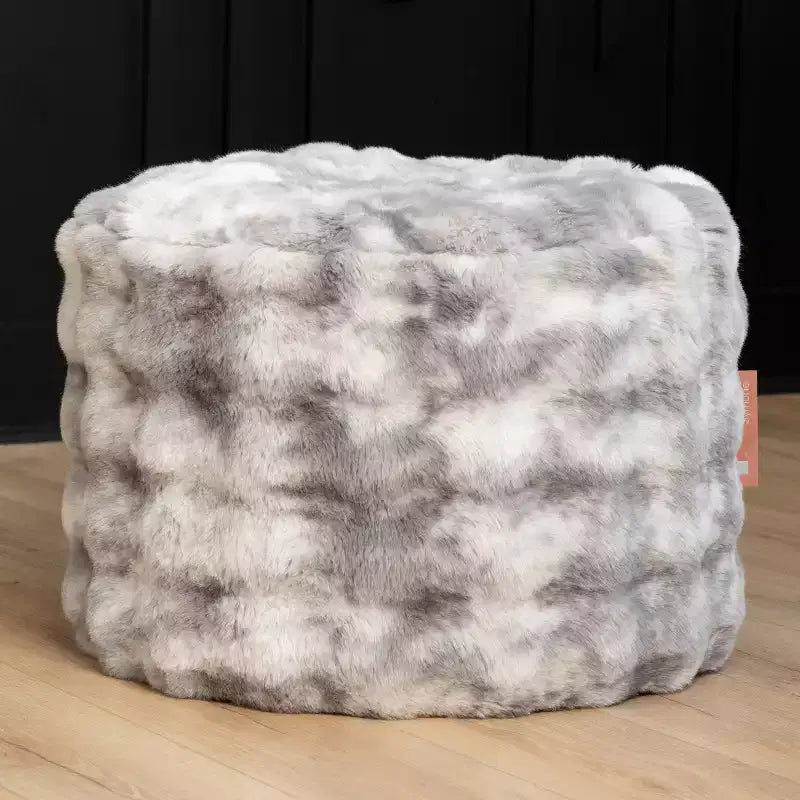Pouf accent rond Raven Ottoman par Raven-Symon Home - Fausse fourrure