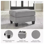 Pouf Adlai Signature Design by Ashley, Revêtement en polyester imitation daim, Gris ombré