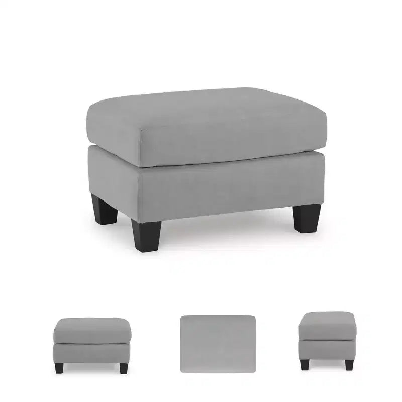 Pouf Adlai Signature Design by Ashley, Revêtement en polyester imitation daim, Gris ombré