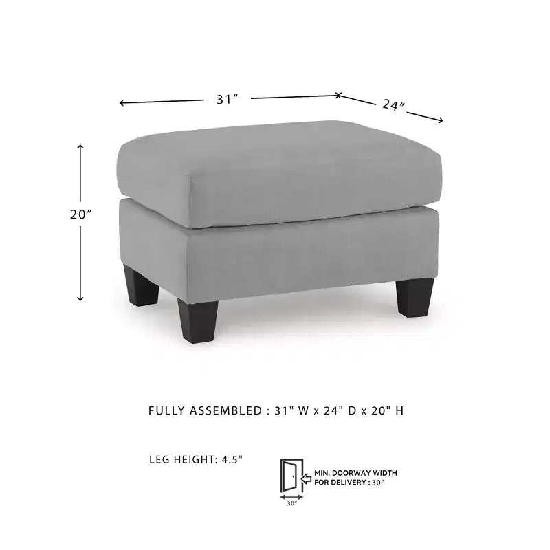 Pouf Adlai Signature Design by Ashley, Revêtement en polyester imitation daim, Gris ombré