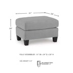 Pouf Adlai Signature Design by Ashley, Revêtement en polyester imitation daim, Gris ombré