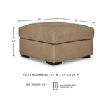 Pouf décoratif surdimensionné Bandon Signature Design by Ashley, coussin en cuir pleine fleur, couleur caramel