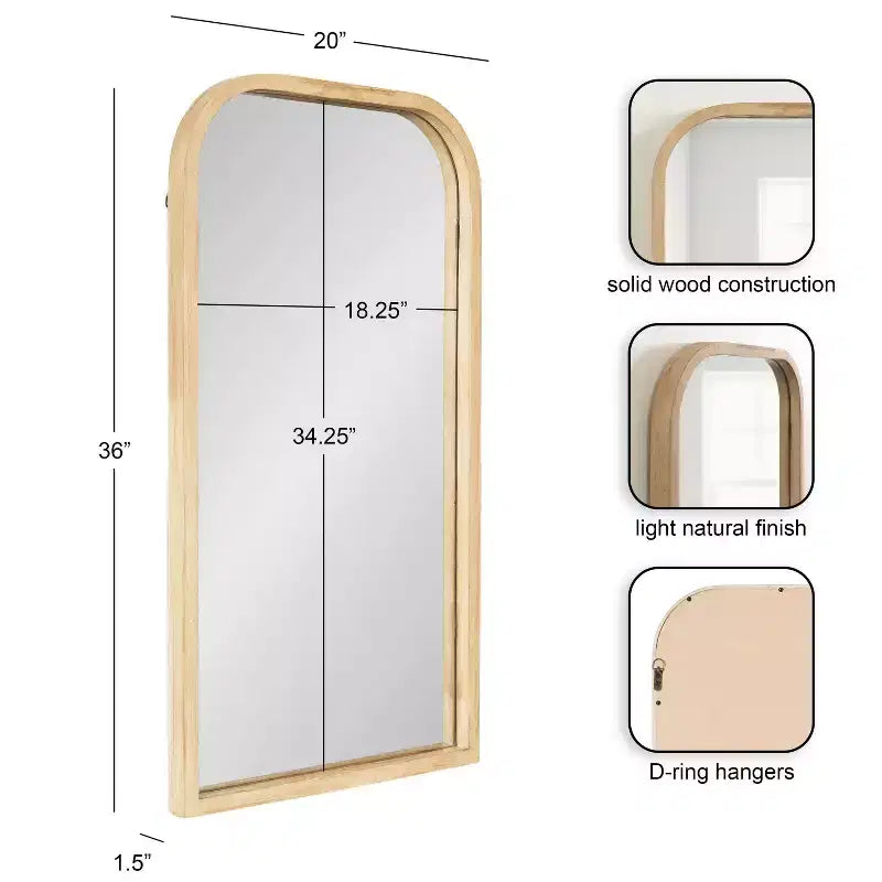 Miroir arche encadré en bois Kate et Laurel Winn