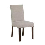 GDFStudio Carter – Chaises de salle à manger classiques modernes en bois, rembourrées avec dossier en tissu texturé et clous décoratifs (lot de 2)